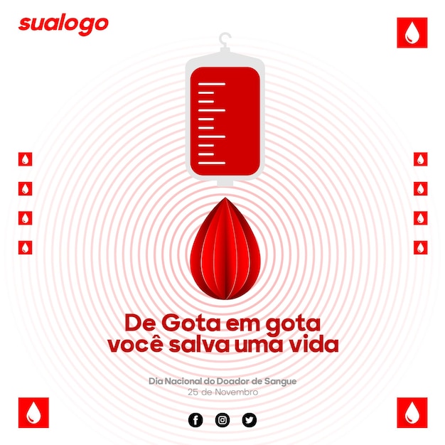 Diseño de carteles del Mes Nacional de la Donación de Sangre en Brasil, Dia Nacional do Doador de Sangue