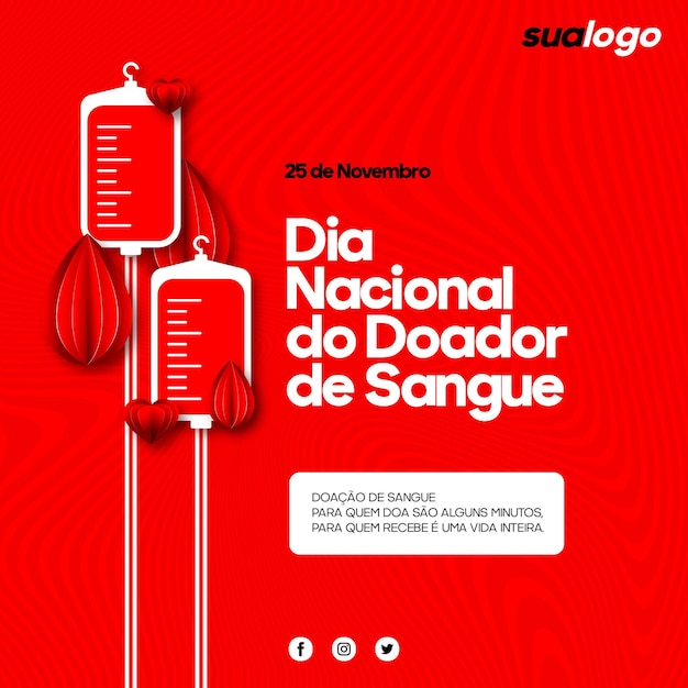 Diseño de carteles del Mes Nacional de la Donación de Sangre en Brasil