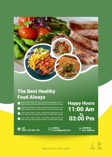 Diseño de carteles o folletos de alimentos