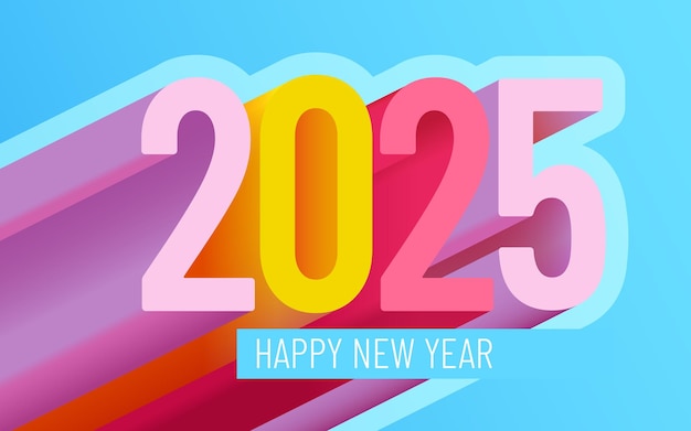 Diseño de carteles o pancartas festivos de feliz año nuevo 2025