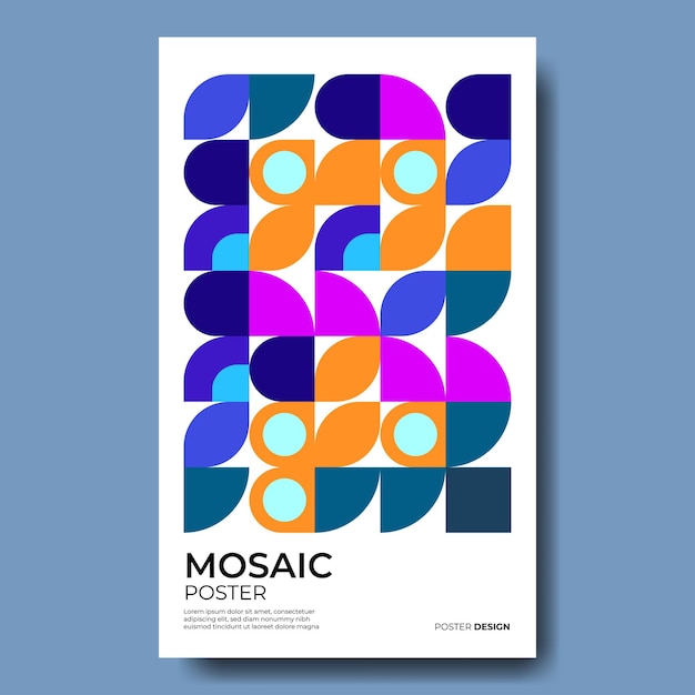 diseño de carteles con patrón de mosaico abstracto