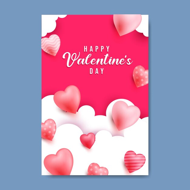 Diseño de carteles de San Valentín con amor
