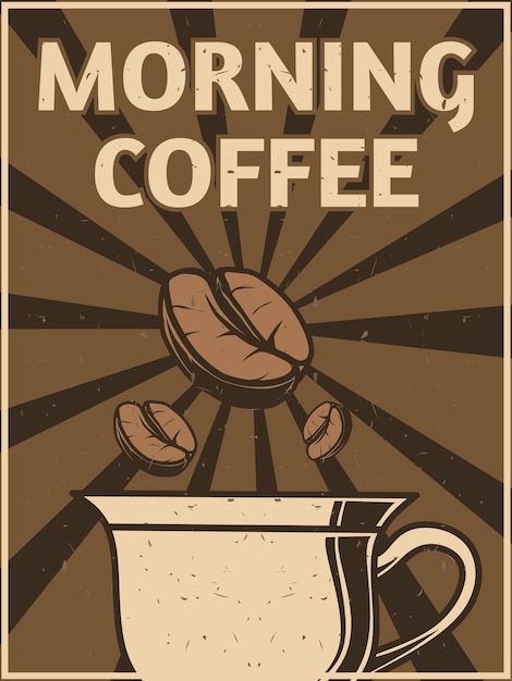 Vector diseño de carteles vintage de café de la mañana