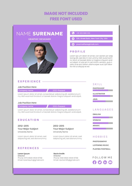 Diseño de una cartera de currículums profesionales