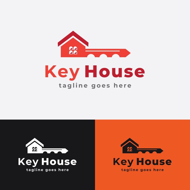 Diseño de la casa y el logotipo de la llave para un negocio o edificio