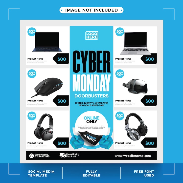 Vector diseño de catálogo de cyber monday