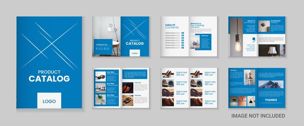 Diseño de catálogo o diseño de plantilla de catálogo de productos de 12 páginas