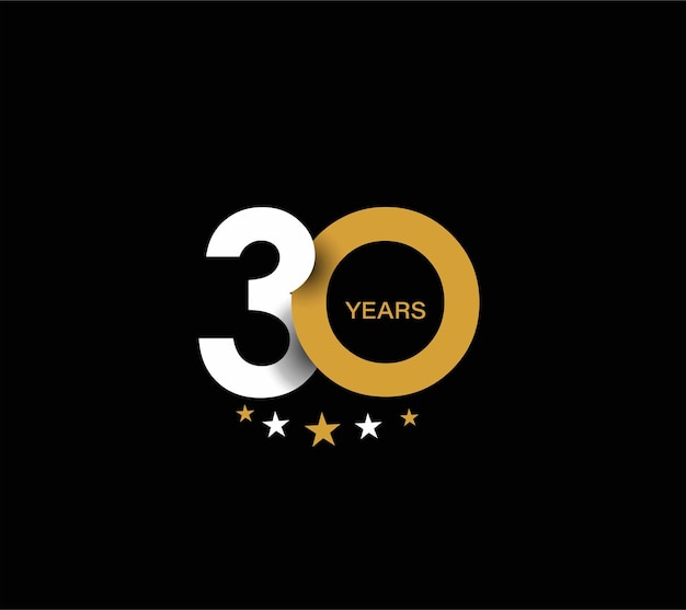 Diseño de celebración de aniversario de 30 años. Logotipo del 30