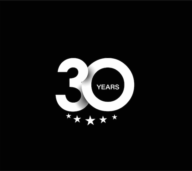 Diseño de celebración de aniversario de 30 años.