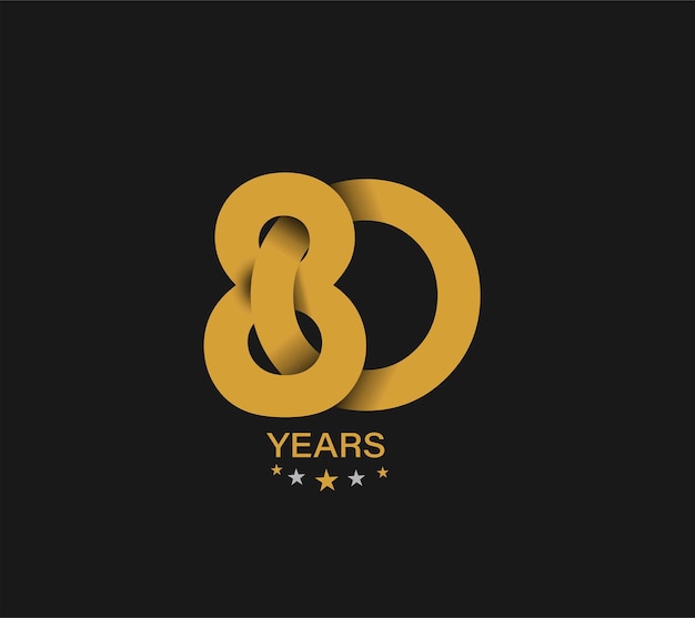 Diseño de celebración de aniversario de 80 años.