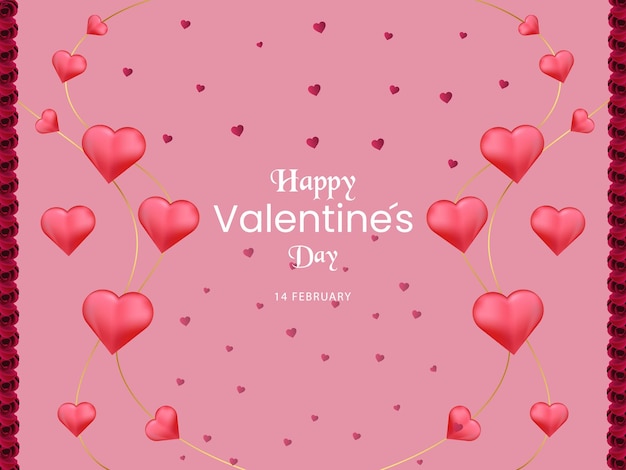 Diseño de celebración de feliz San Valentín brillante y moderno 64