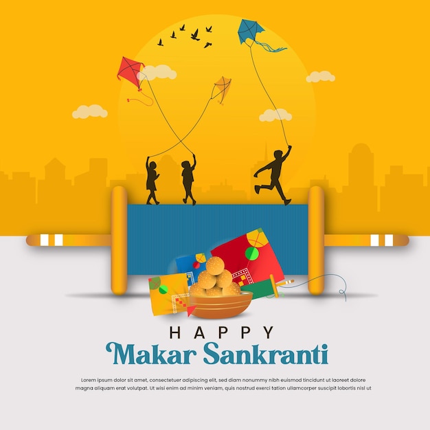 Diseño de la celebración de Makar Sankranti