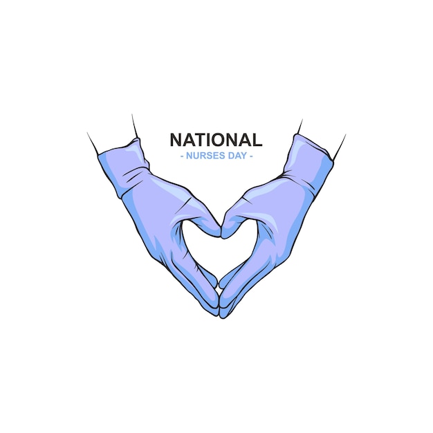 Diseño de celebración de la Semana Nacional de Enfermeras dibujado a mano
