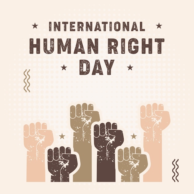 Diseño para celebrar el Día de los Derechos Humanos con recuperar mejor defender el tema de los derechos humanos
