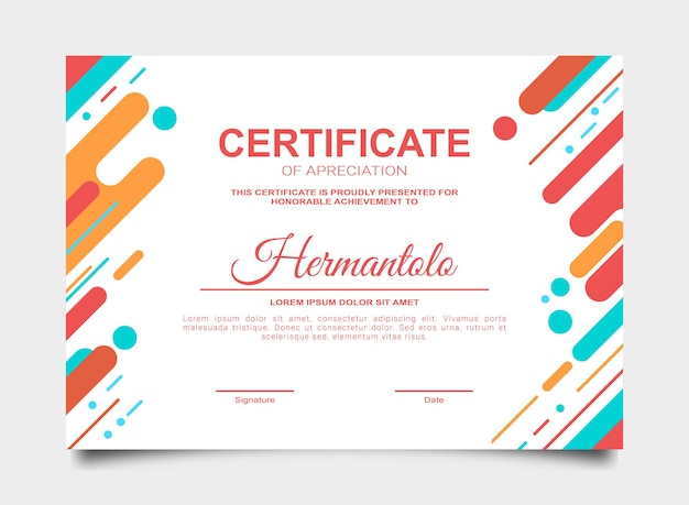 Diseño de certificado de plantilla de certificado abstracto
