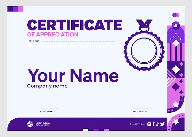 Diseño del certificado de premio al campeón