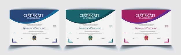 Vector diseño del certificado