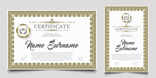Diseño de certificados con un tema vintage o retro elemento apreciado de las empresas escuelas eventos