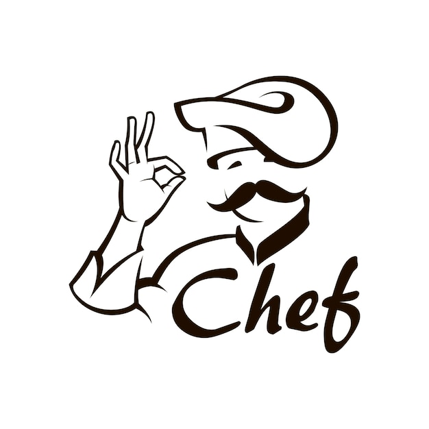 diseño de chef monocromático