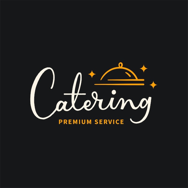 Vector diseño de chef de restaurante con plantilla de logotipo de servicio de catering