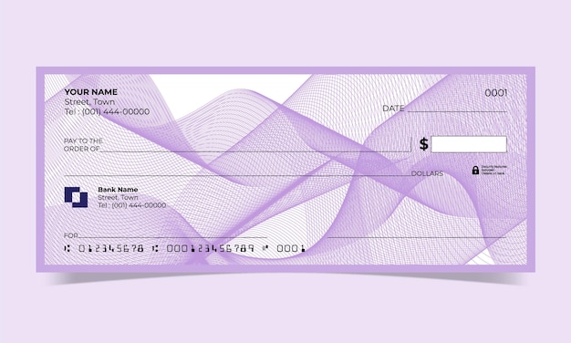 Diseño de cheque bancario USD Guilloche background