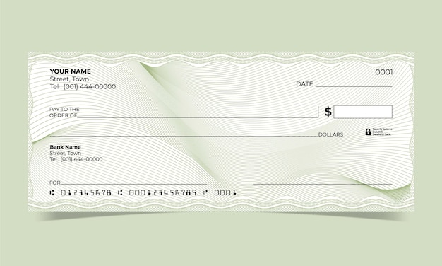 Vector diseño de cheques bancarios en blanco ondas diseño de vectores de línea patrón de guilloche certificado de cheques de regalo