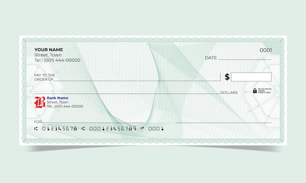Diseño de cheques bancarios en línea de ondas con diseño de guilloche vectorial para un certificado o billete