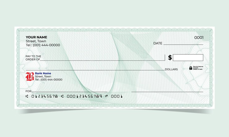 Diseño de cheques bancarios en línea de ondas con diseño de guilloche vectorial para un certificado o billete