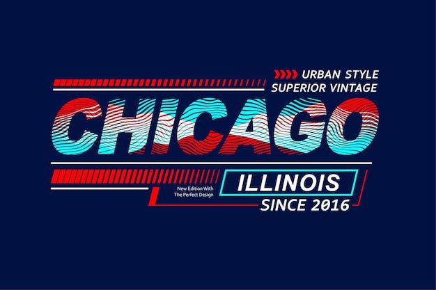 Diseño de Chicago para imprimir en camiseta.