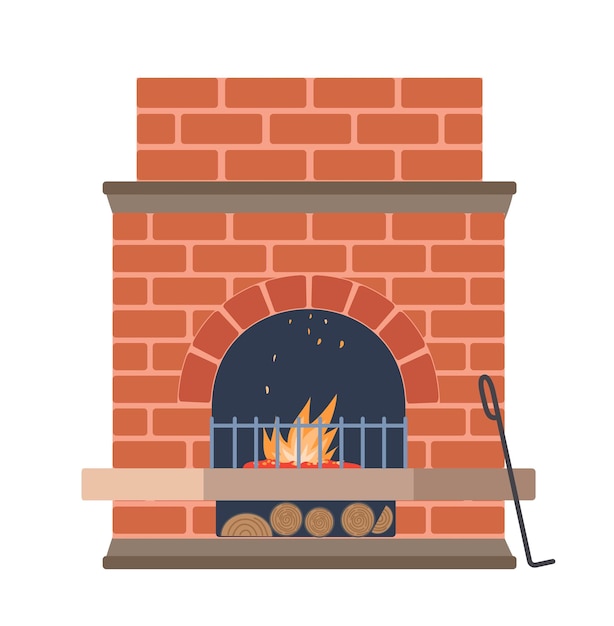 Vector diseño de chimenea y hogar