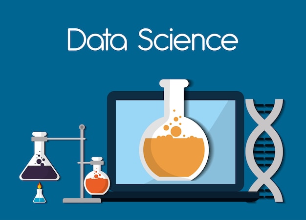 Diseño de ciencia de datos, ilustración vectorial