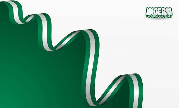 Diseño de cinta de Nigeria con fondo verde y blanco