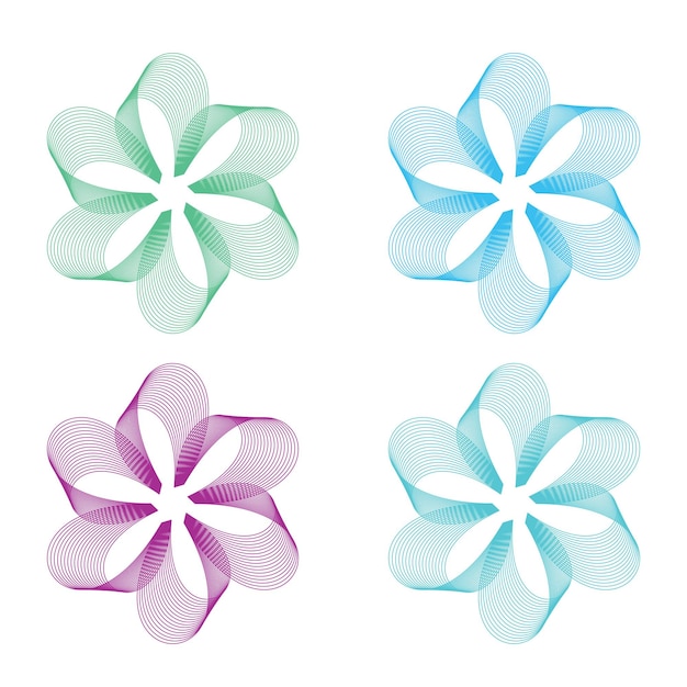 Diseño de cintas coloridas de flores