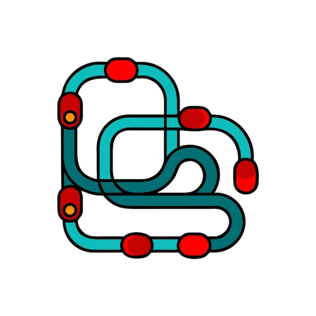 Diseño de circuitos abstractos con líneas interconectadas y estilo retro