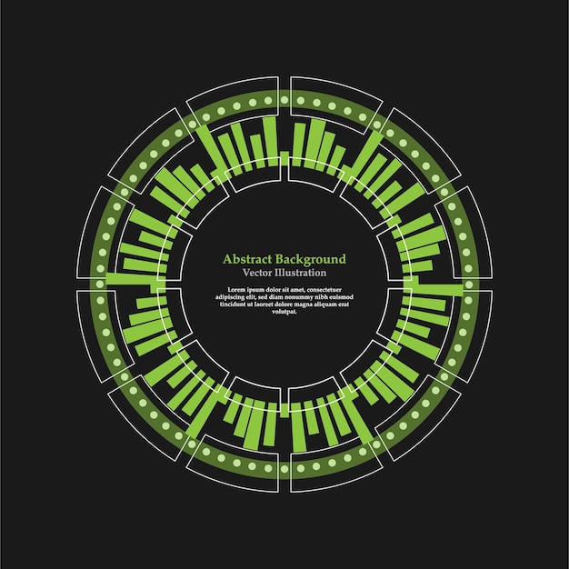 Diseño circular abstracto y colorido de Hud