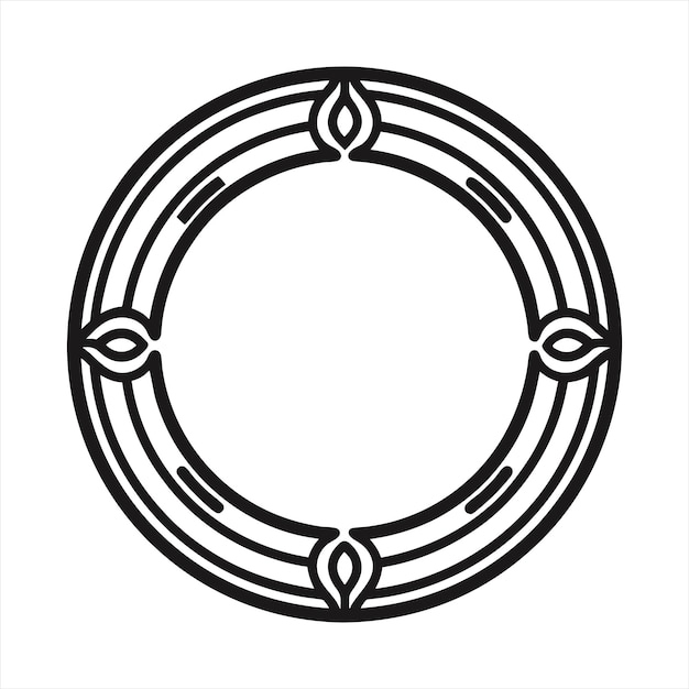 Un diseño circular abstracto ilustración vectorial de arte de línea diseño de mandala sobre fondo blanco