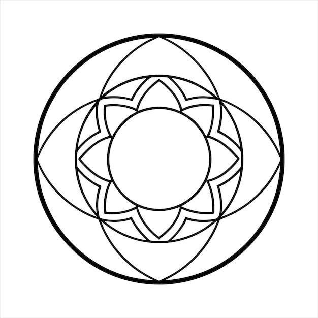 Un diseño circular abstracto ilustración vectorial de arte de línea diseño de mandala sobre fondo blanco
