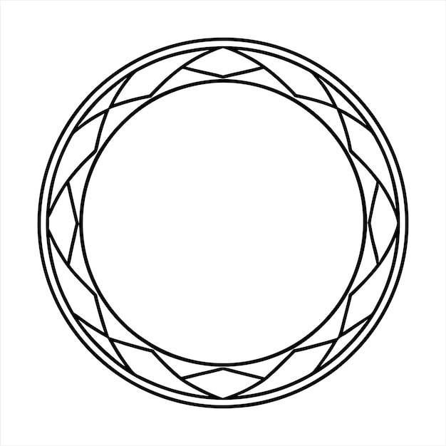 Un diseño circular abstracto ilustración vectorial de arte de línea diseño de mandala sobre fondo blanco