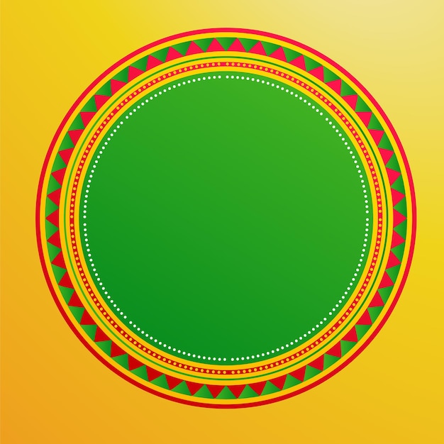 Diseño circular verde en ilustración vectorial de fondo amarillo