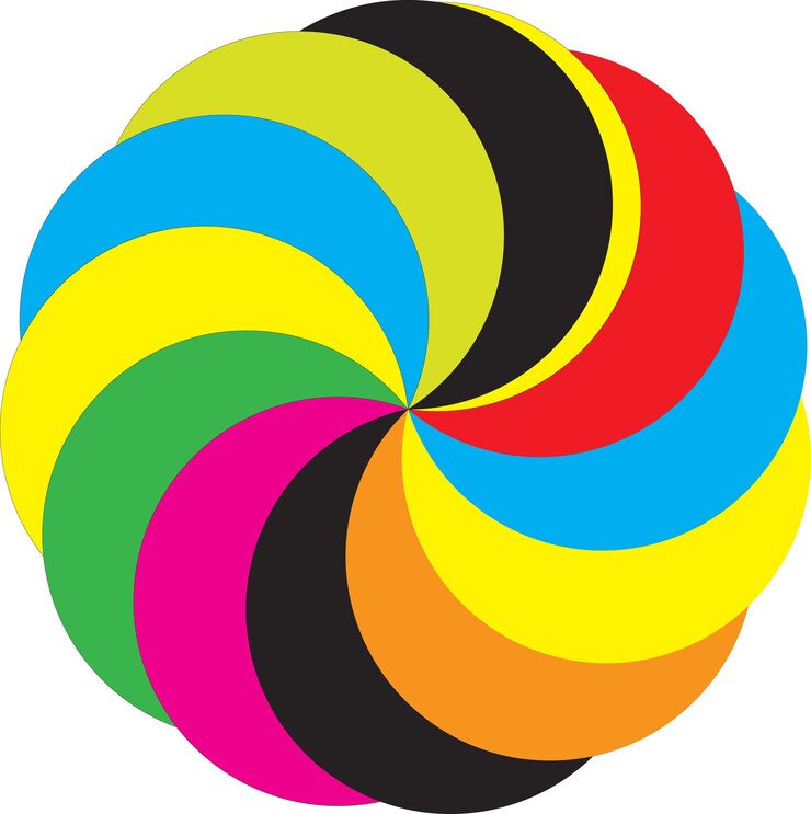Vector un diseño circular vibrante con una variedad de colores dispuestos en un patrón intrincado