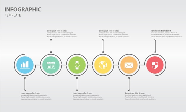 Diseño de círculo de infografía moderna línea de tiempo