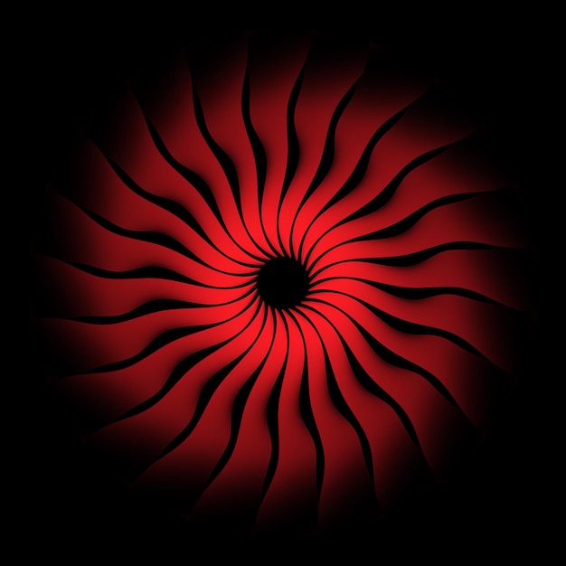 Diseño de un círculo de líneas onduladas Figura circular roja una plantilla para ideas creativas creatividad
