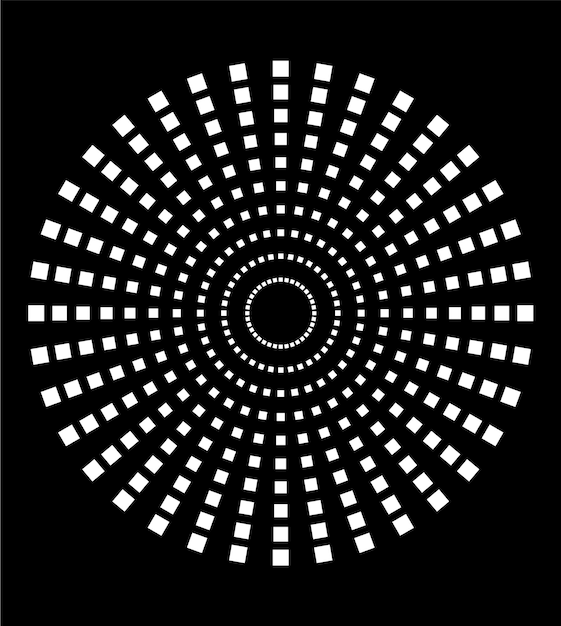 diseño de círculo de medio tono negro y blanco una colección de marcos redondos punteados patrón circular