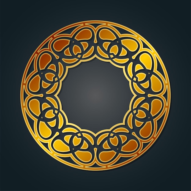 Diseño de círculo de patrón de adorno de lujo