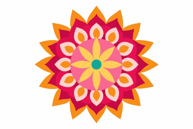 un diseño en un círculo que es rojo y amarillo