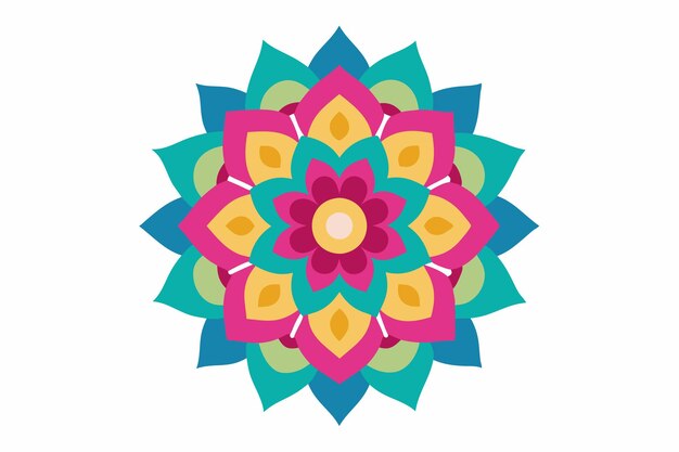 un diseño en un círculo que tiene un diseño de flor en él