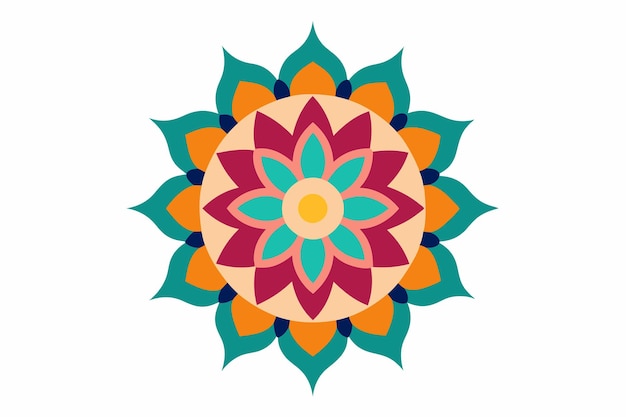 un diseño en un círculo que tiene un diseño de flor en él
