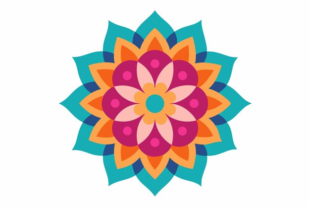 un diseño en un círculo que tiene una flor en él