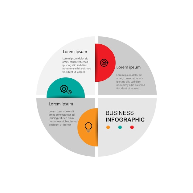 Diseño de círculos para negocios infográficos.