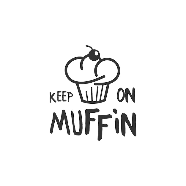 Vector diseño de cita divertida con idea gráfica de muffin